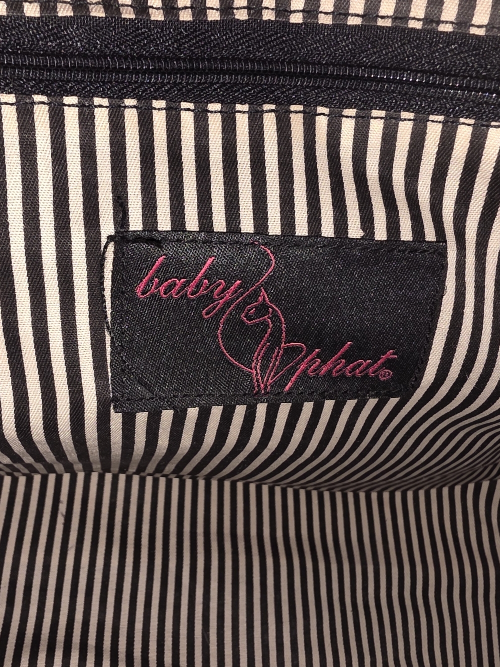 Baby Phat Cream Satchel with Tan Handles and Pink Accents - Picture 6 of 9